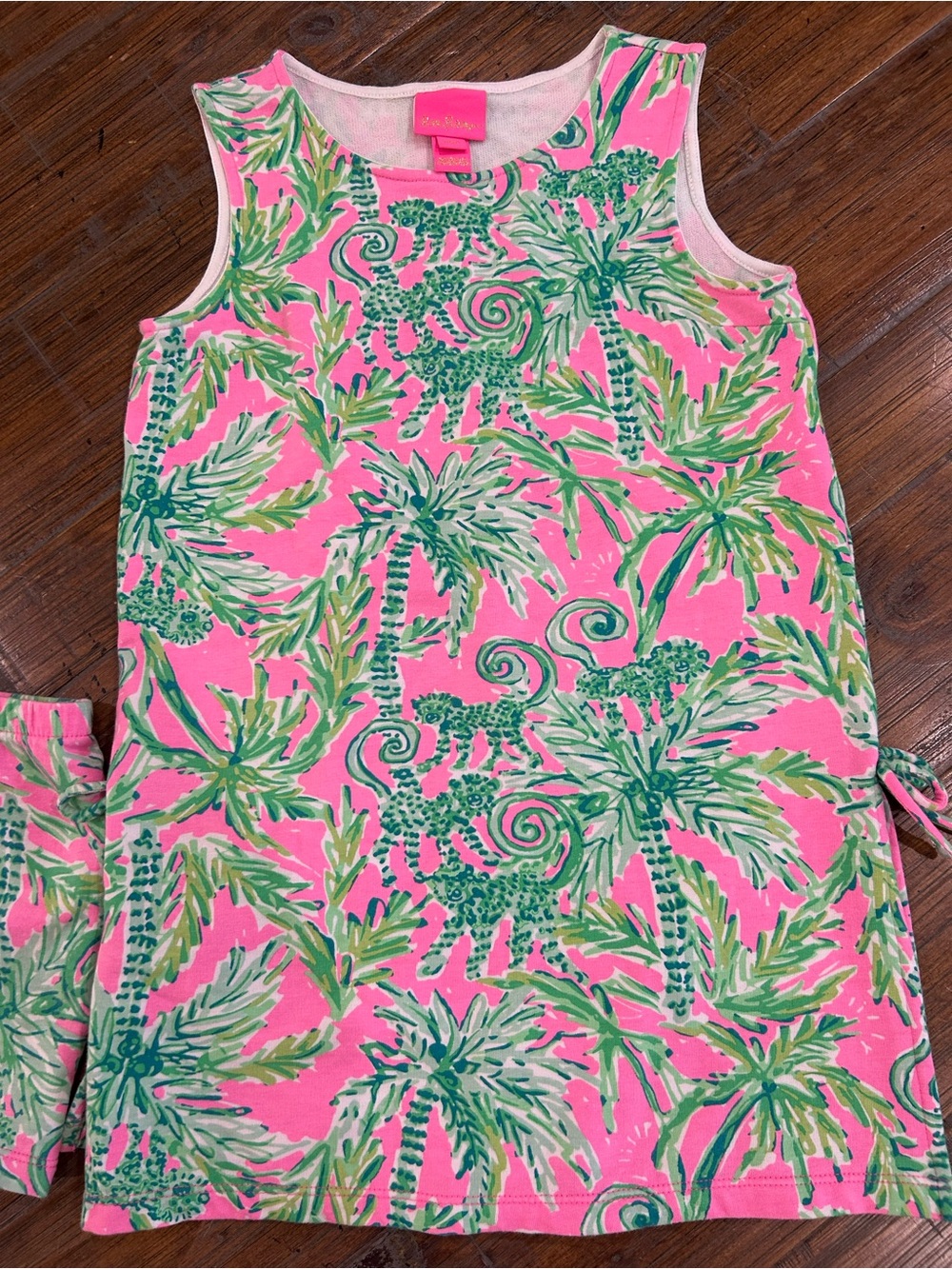 Lilly Pulitzer Bright Pink Palm & Leopard Print Tunic Top with Matching Shorts